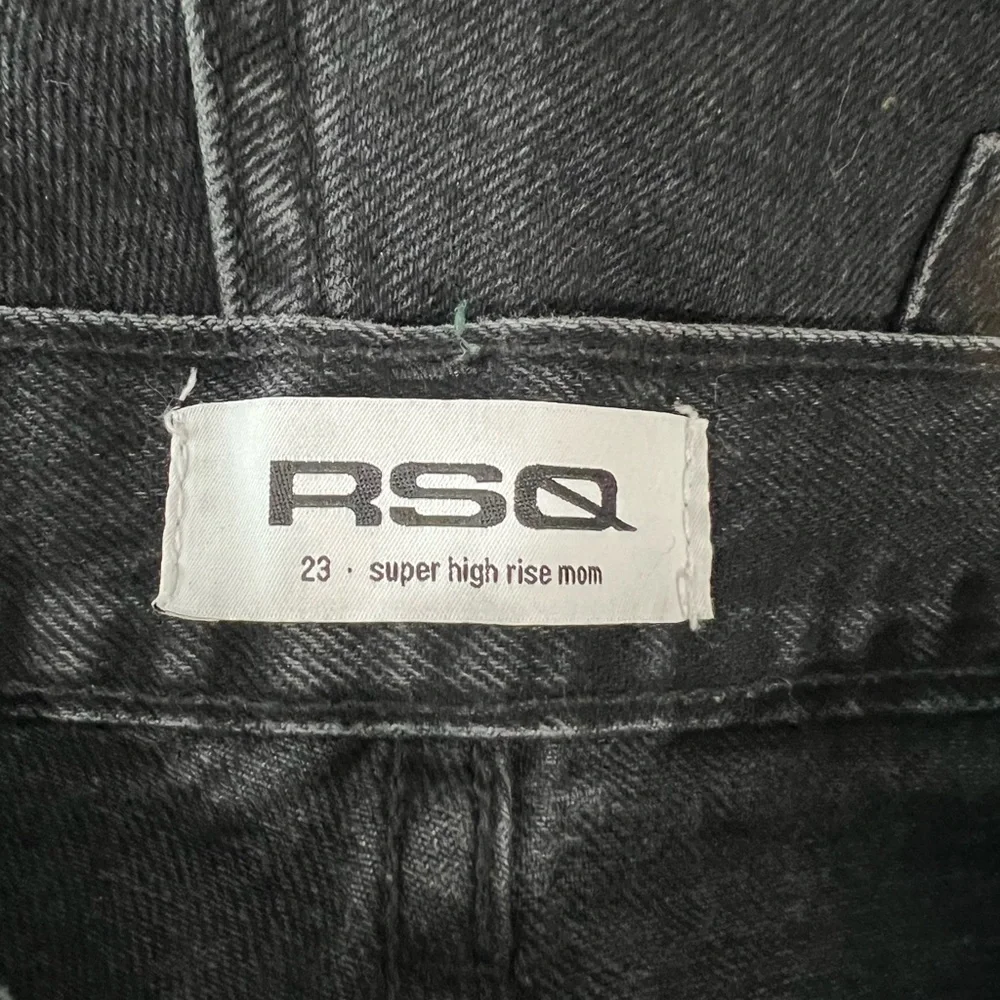 RSQ Super High Rise Mom Black Jean Shorts